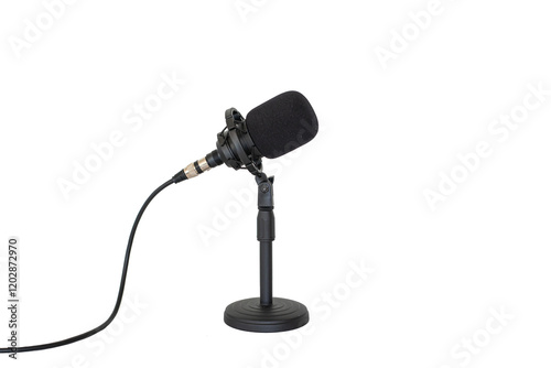 Black microphone on white background Graphic design illustrations