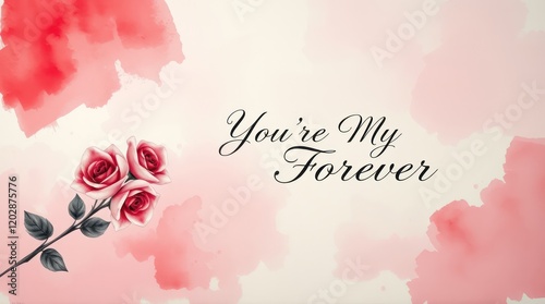 A pink rose petal background evokes love and celebration, perfect for a Valentine's Day card or wedding invitation