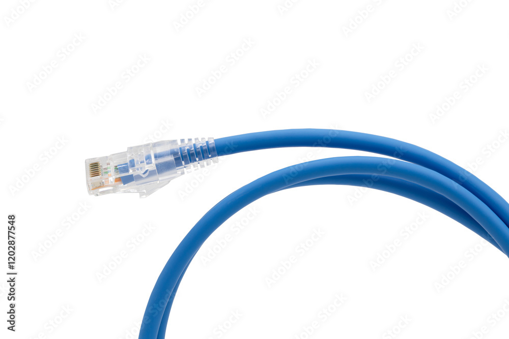 Blue network cables with molded RJ45 plug on transparent background (PNG File) Blue network cables with molded RJ45 plug on transparent background (PNG File)