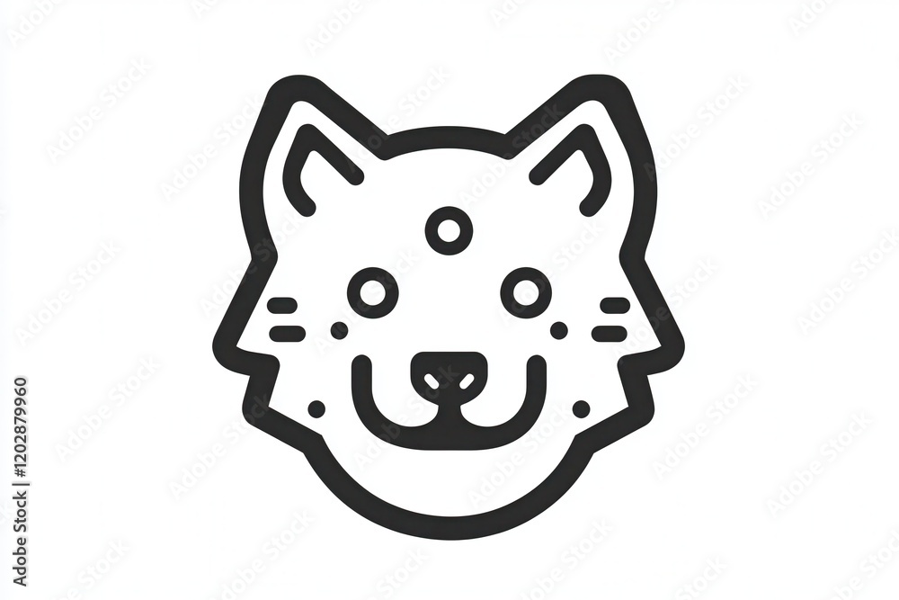 Geometric Animal Face Icon with Sharp Features Geometric Animal Face Icon with Sharp Features