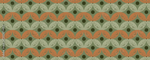 seamless floral batik background pattern with ethnic earth tones vector for design cloth or fabric
