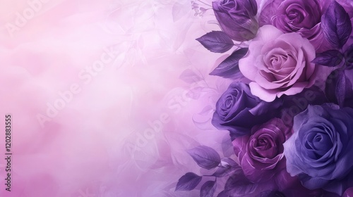 A beautiful bouquet of purple flowers with text space