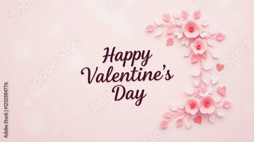 Pink floral vector frame card for wedding or Valentine's Day celebration