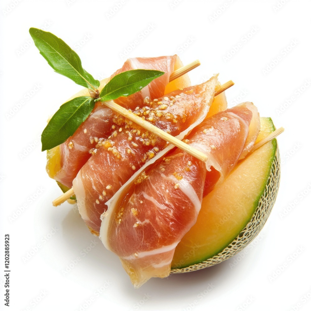 Prosciutto-Wrapped Melon with a Honey Prosciutto-Wrapped Melon with a Honey