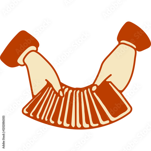 hands plaing deck cards illustration