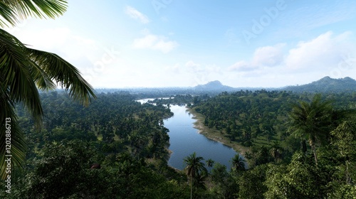 Serene Tropical River Landscape
