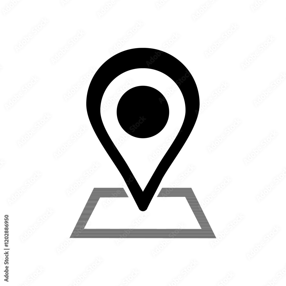 Detail map location Icon. Map pin direction marker road. App icon design with navigation symbol. Outline vector illustration Detail map location Icon. Map pin direction marker road. App icon design with navigation symbol. Outline vector illustration