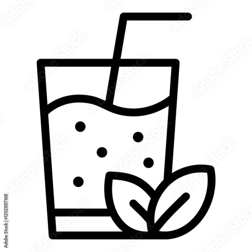 Detox smoothie icon. Vector line icon