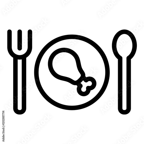 Paleo diet icon. Vector line icon