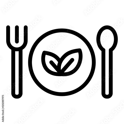 Vegetarian icon. Vector line icon