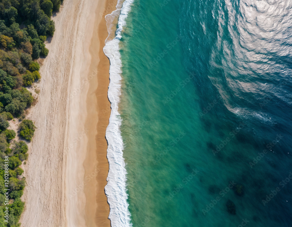 A breathtaking aerial view of a tranquil coastline, showcasing golden sands, turquoise waves, and serene ocean beauty perfect for relaxation or a tropical getaway. A breathtaking aerial view of a tranquil coastline, showcasing golden sands, turquoise waves, and serene ocean beauty perfect for relaxation or a tropical getaway.
