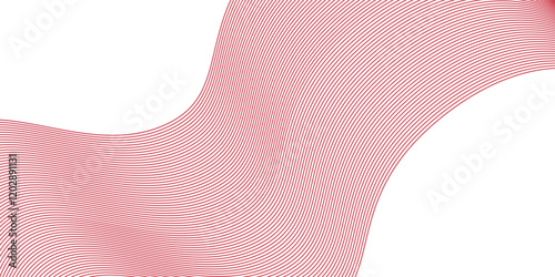 Vector abstract red background with dynamic red waves, lines and particles.