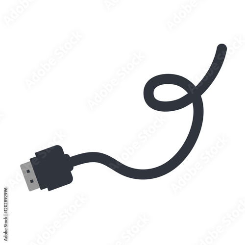 Audio jack cable. Audio plug sign. Vector illustration.