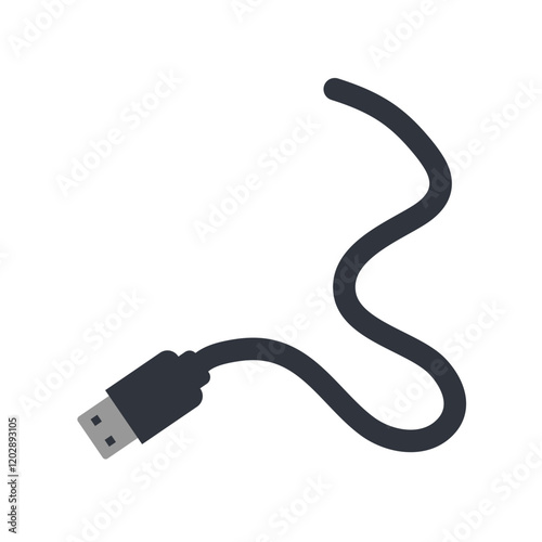 Audio jack cable. Audio plug sign. Vector illustration.