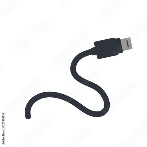 Audio jack cable. Audio plug sign. Vector illustration.