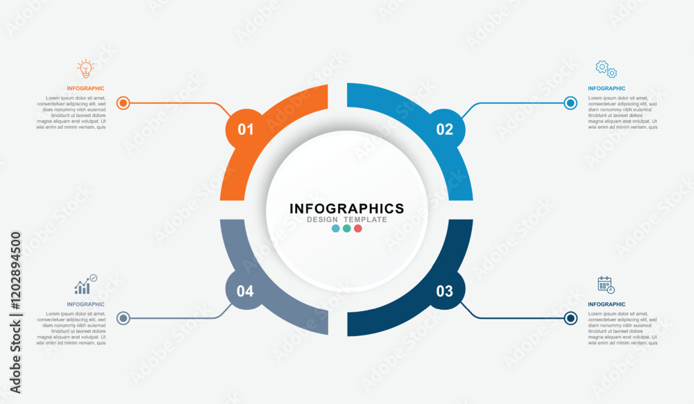 Vector Infographic label design template . process diagram with icons and 4 options or steps.
