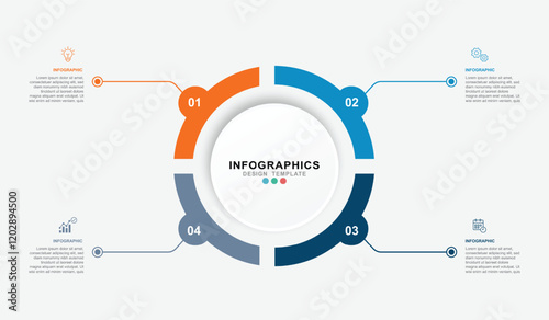 Vector Infographic label design template . process diagram with icons and 4 options or steps.