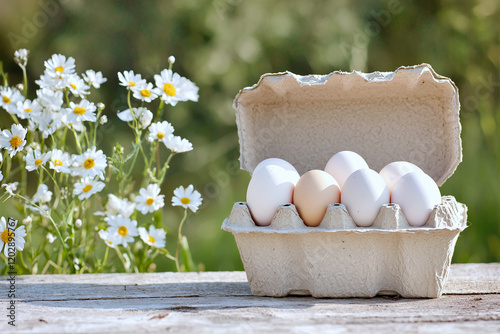 Gourmet egg salad with a protein twist, served in a minimalist bowl and garnished with vibrant touches photo