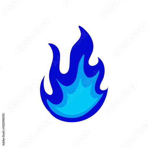 blue fire flame icon