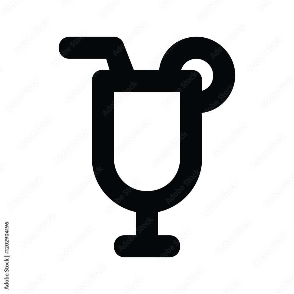 Fresh juice line icon. Glass with straws and lemon slice vector outline sign. Fresh juice line icon. Glass with straws and lemon slice vector outline sign.