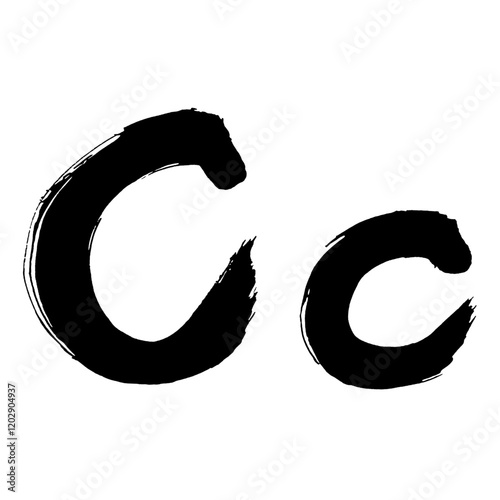 Japan calligraphy art【C】日本の書道アート【アルファベットのC】／This is Japanese kanji 日本の漢字です／illustrator vector イラストレーターベクター