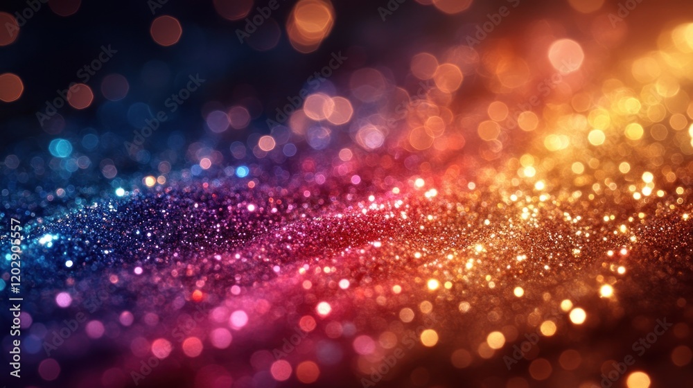 Vibrant abstract background showcasing a blend of colorful bokeh lights shimmering in a dark space Vibrant abstract background showcasing a blend of colorful bokeh lights shimmering in a dark space