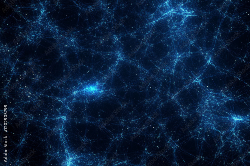Abstract blue background with glowing connections and lines forming an intricate network of digital data or technology, symbolizing global connectivity, futuristic communication, big limbs style. Abstract blue background with glowing connections and lines forming an intricate network of digital data or technology, symbolizing global connectivity, futuristic communication, big limbs style.