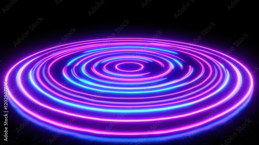 Fototapeta premium Neon swirl light stage backdrop