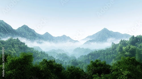 Misty Mountain Landscape