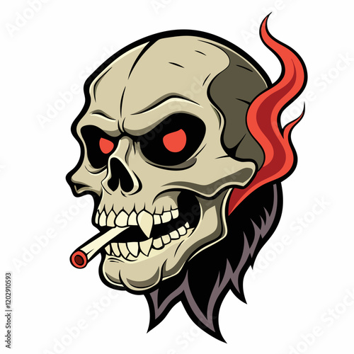 Fiery Skull Illustrations for Bold Graphic Designs