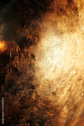A close-up of an ancient gold wall, with the texture and surface details