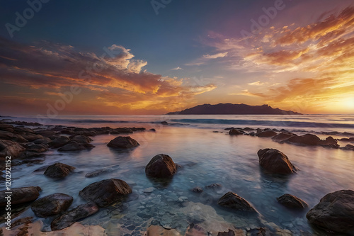 sunset over the sea