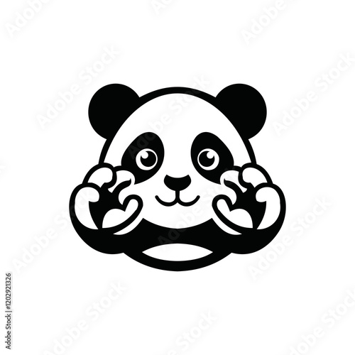 cute, funny and adorable panda logo photo