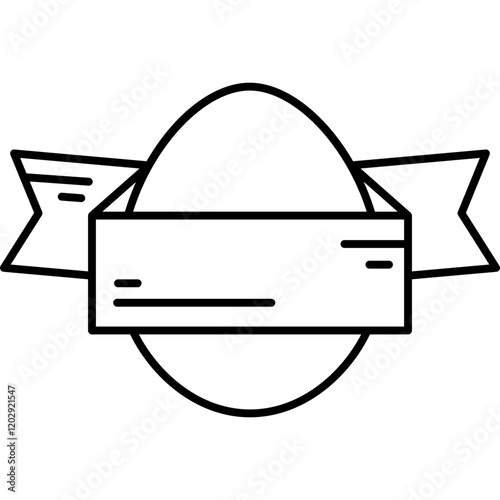 Ribbon Egg Outline style illustration 