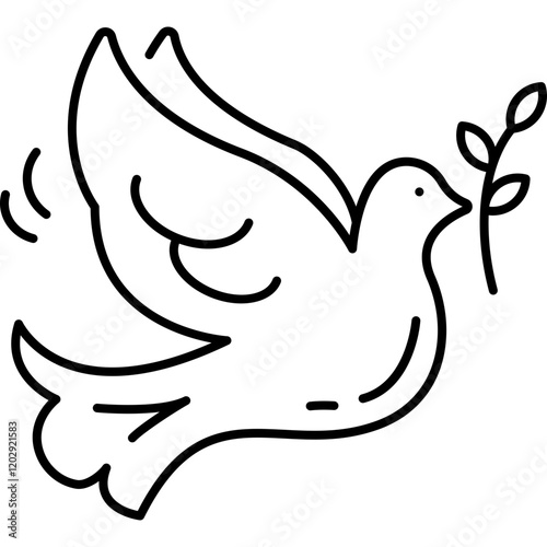 Dove Outline style illustration 