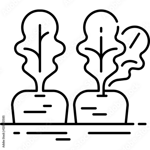 Carrot Outline style illustration 