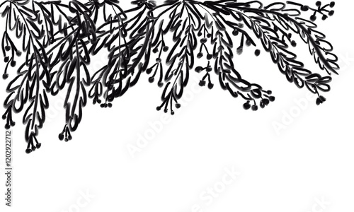 illustration of a tree and copy space for text