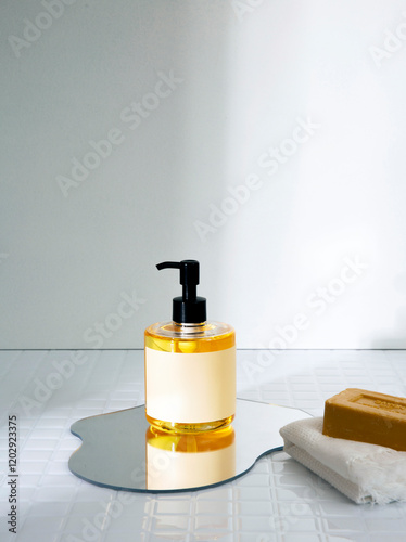Bathroom scene with body oil