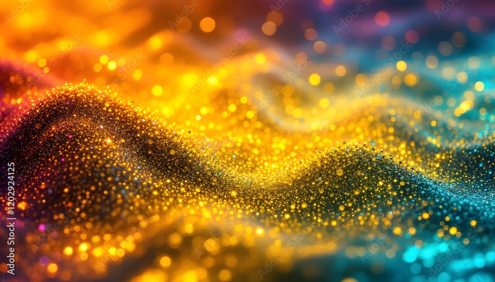 Fototapeta premium Vibrant Gold and Teal Glitter Texture Background