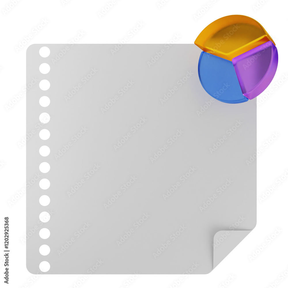 3d chart note paper text box 3d chart note paper text box