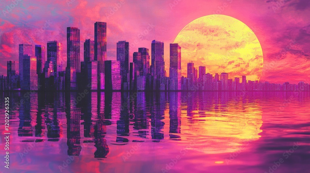 Fototapeta premium City Skyline Reflection