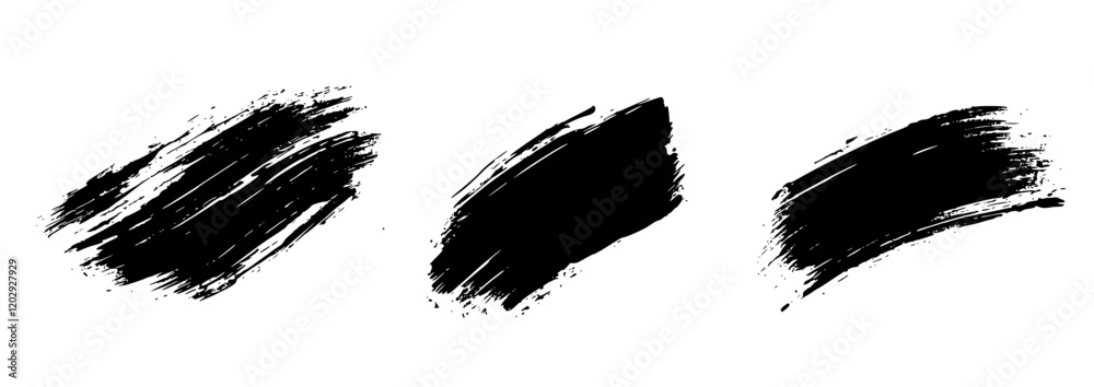 Black brush marks. Hand drawn grunge texture