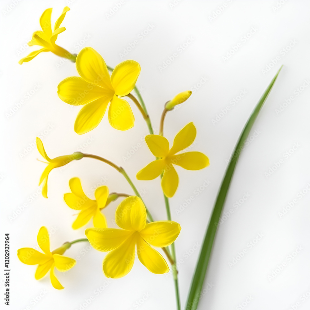 Fototapeta premium yellow flowers on a white background