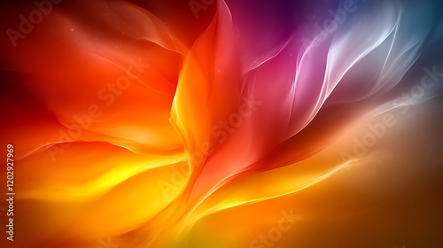 Abstract Colorful Swirling Wave Design