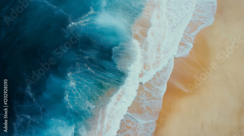 Tropical Sandy Beach with Soft Blue Ocean Waves and Clear Water