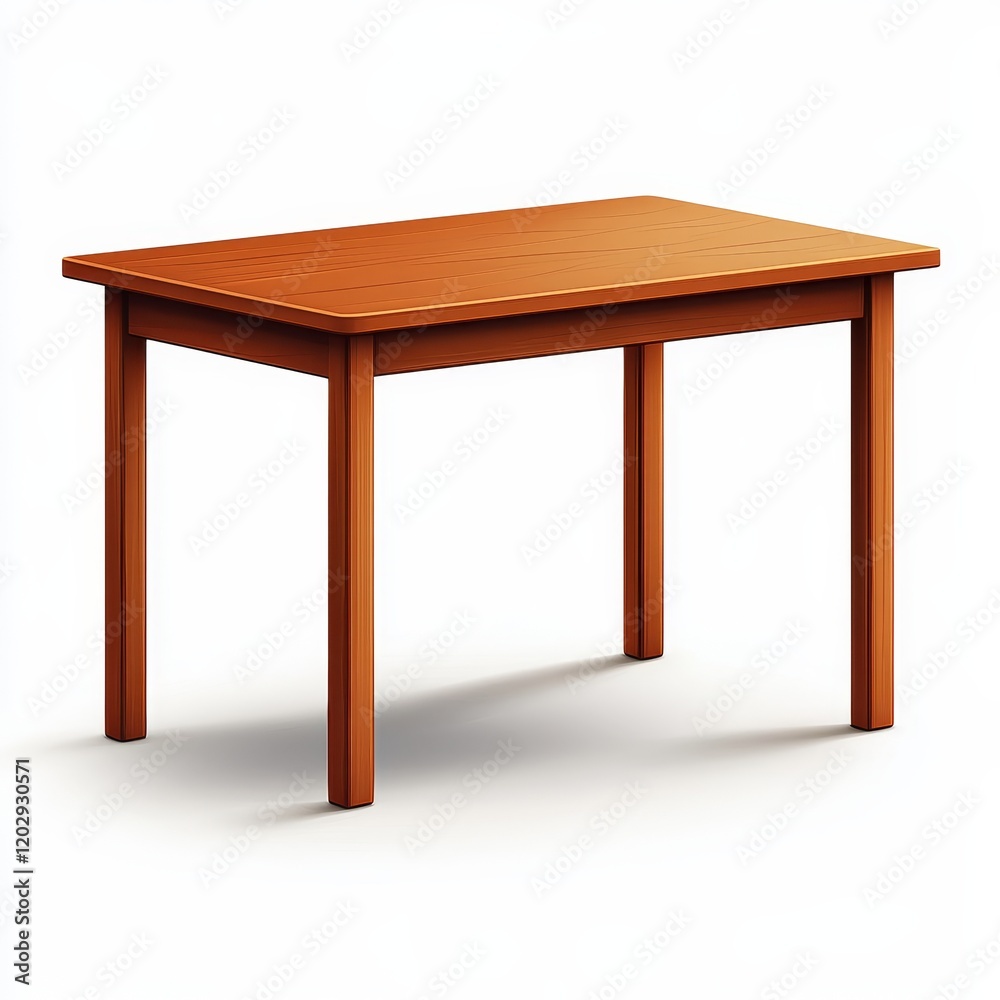 Fototapeta premium A simple wooden table with a smooth surface, perfect for dining or work in a cozy setting. Ideal for home or office use.