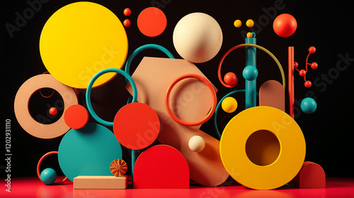 Colorful Abstract Shapes on a Dynamic Background