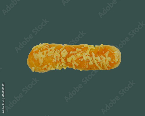 Long bread sticks topped with cheese
