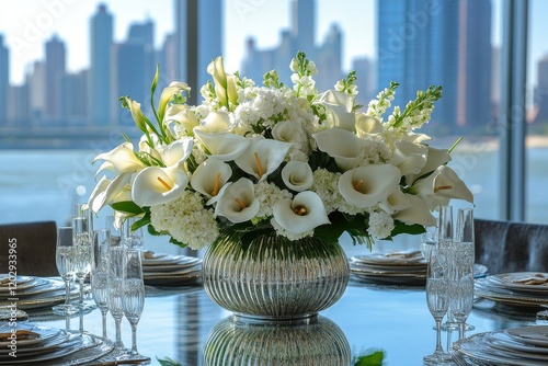 Majestic White Floral Centerpiece Perfect for Elegant Occasions and Celebrations