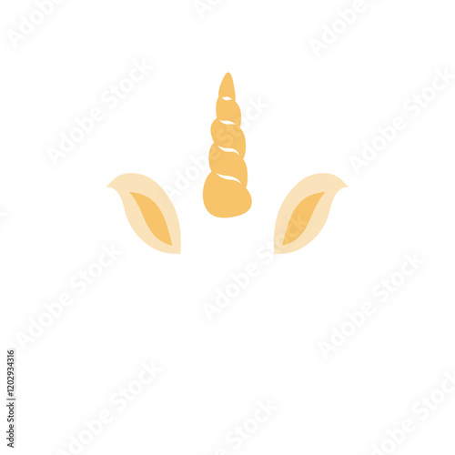 Cartoon unicorn horn. Children head decoration. Vector illustration.